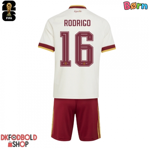 Spanien Rodri Hernandez #16 Udebanesæt Børn VM 2026 Kort ærmer (+ korte bukser)